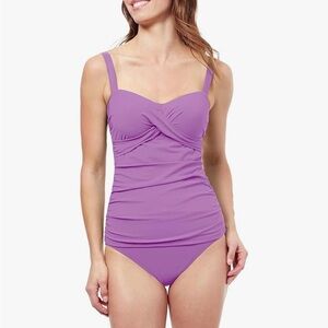 NWT Profile by Gottex Women's Standard Tutti Frutti D-Cup Twist Tankini Top  34D